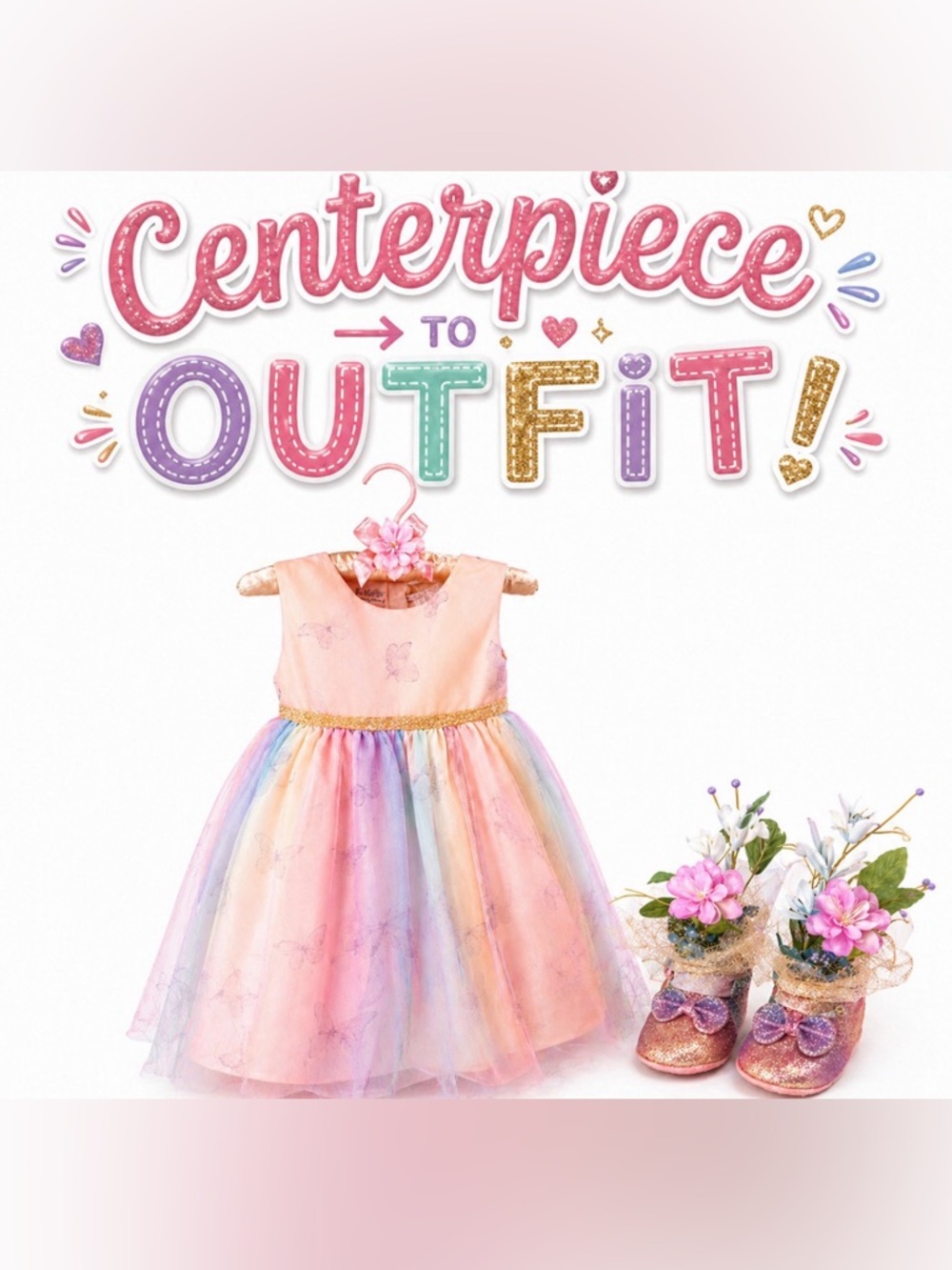 Rainbow Butterfly Centerpiecefor baby shower, little girls birthday